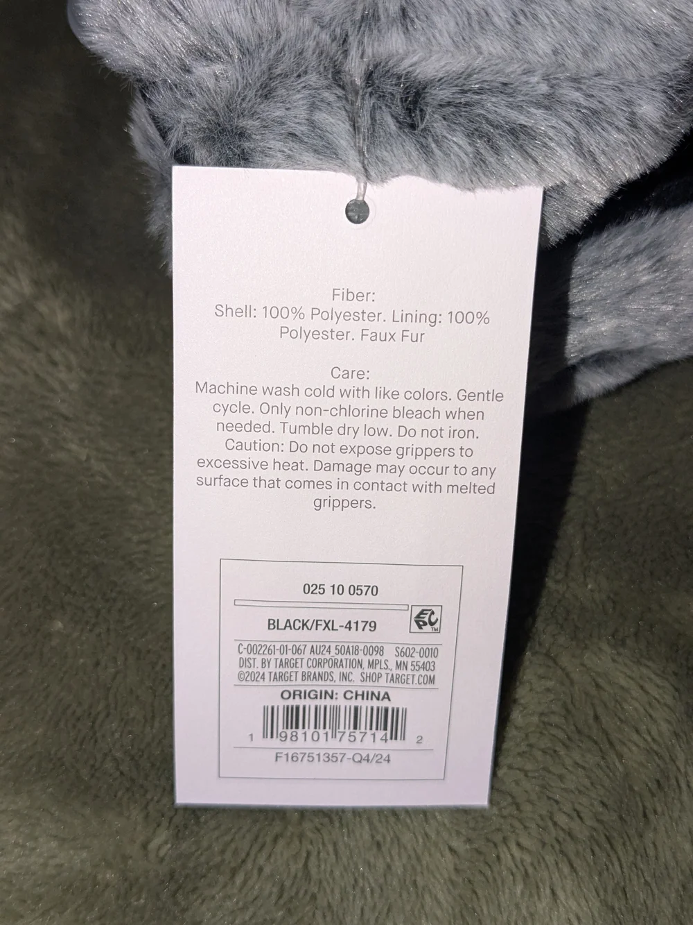 Auden Faux Fur Lined Slipper Socks - Gray & White